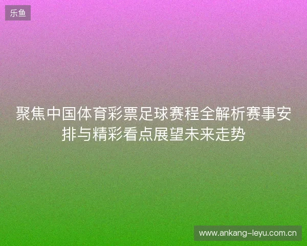 聚焦中国体育彩票足球赛程全解析赛事安排与精彩看点展望未来走势